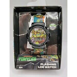 ACCUTIME Nickelodeon TMNT TEENAGE MUTANT NINJA TURTLES Digital Watch FLASHING